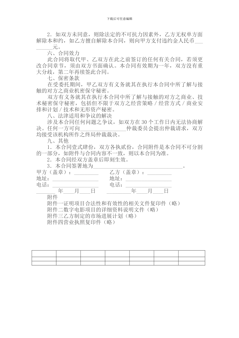 电影项目地区代理合同范本_第3页