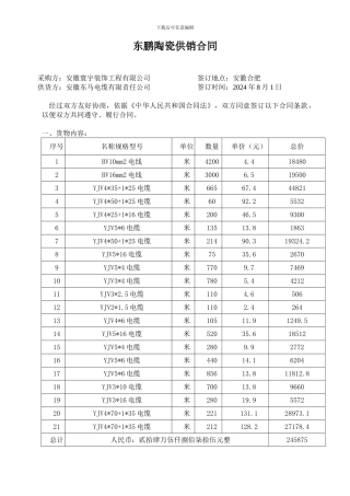电线电缆供货合同