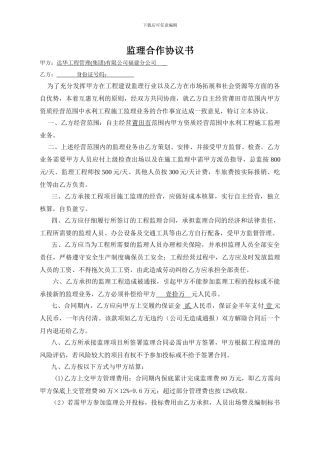 监理分公司合作协议书