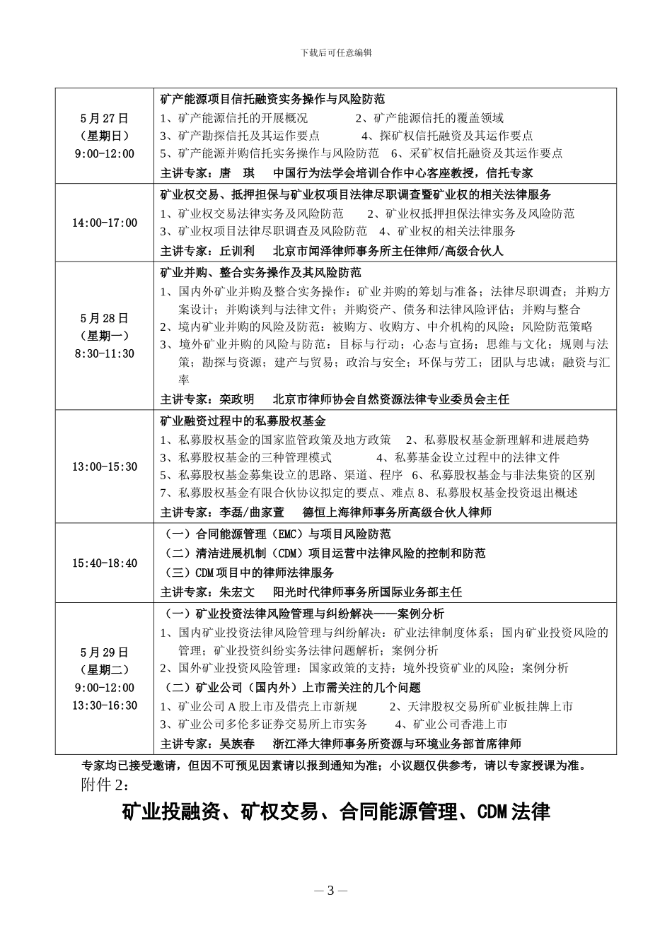 矿业投融资、矿权交易、合同能源管理、CDM法律暨境外矿业开发风险管理_第3页