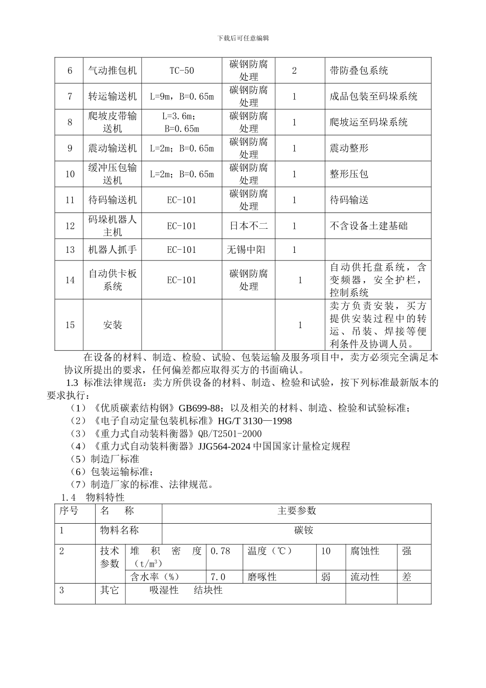 碳铵包装机技术协议-襄樊泽东化工_第3页