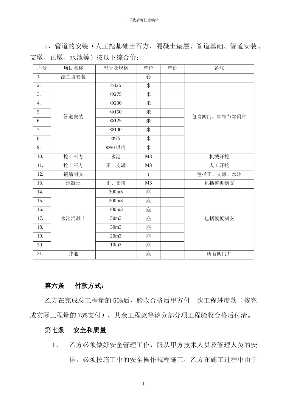 管道劳务合同_第2页