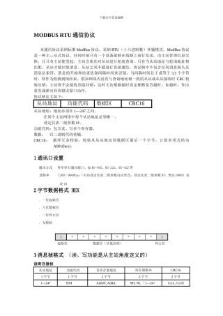 红润仪表-巡检仪ModBus通信协议