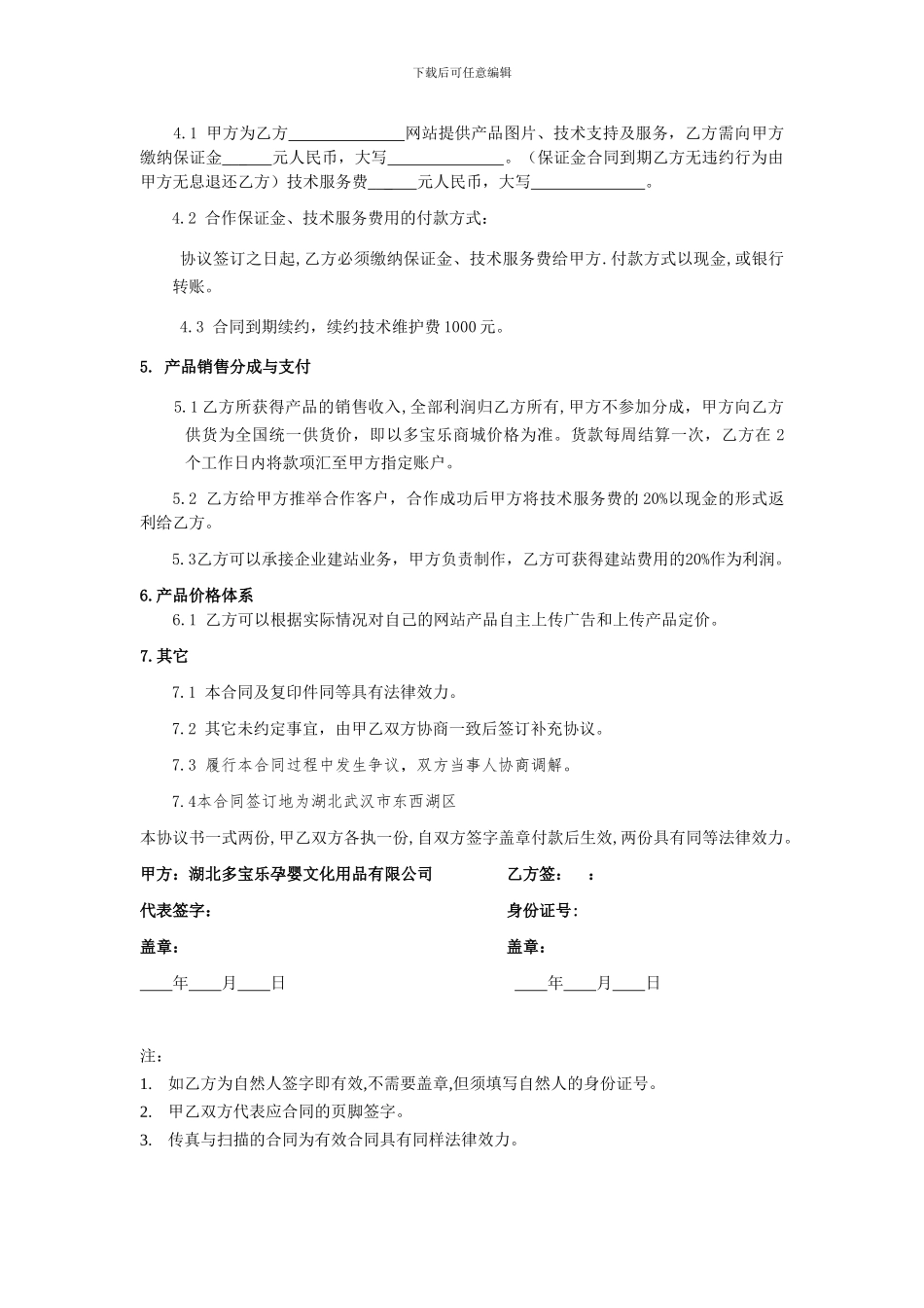 网店合作合同_第3页