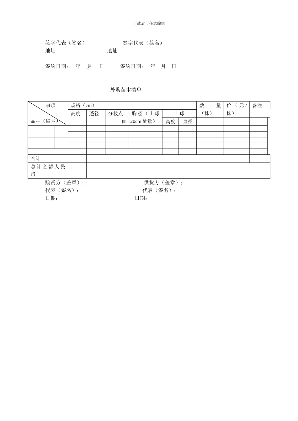 苗木采购合同(项目)_第2页