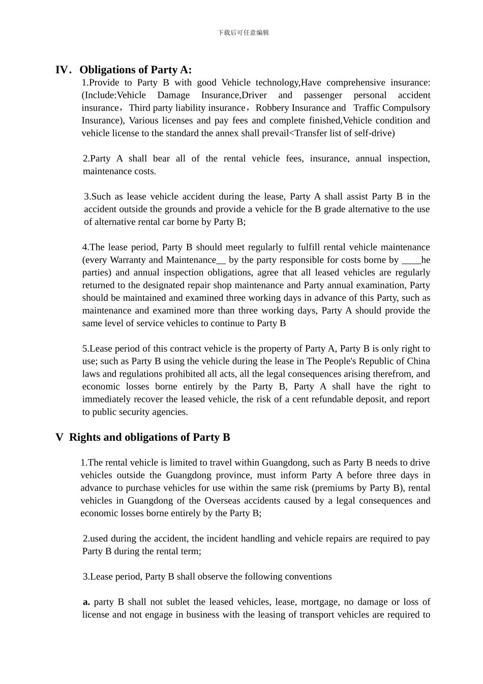 英文版车辆租赁合同_第2页
