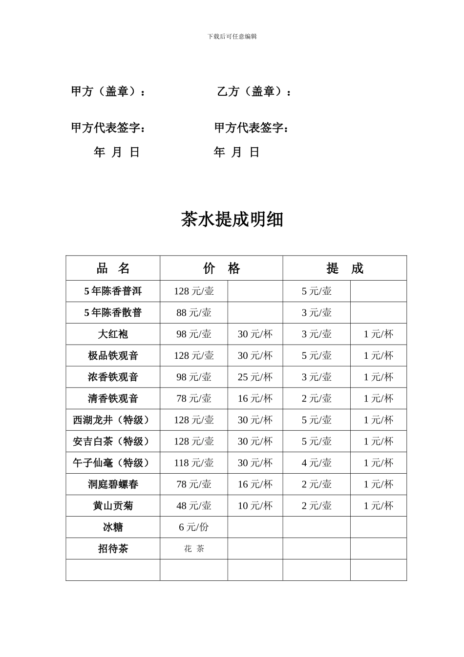茶水供应联营合作合同书_第2页