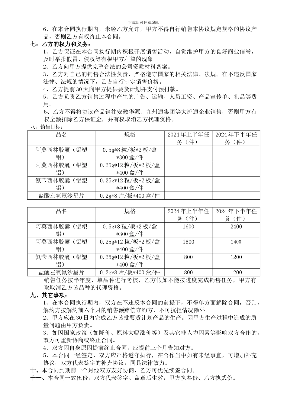 药品代理全国大包合同样板_第2页