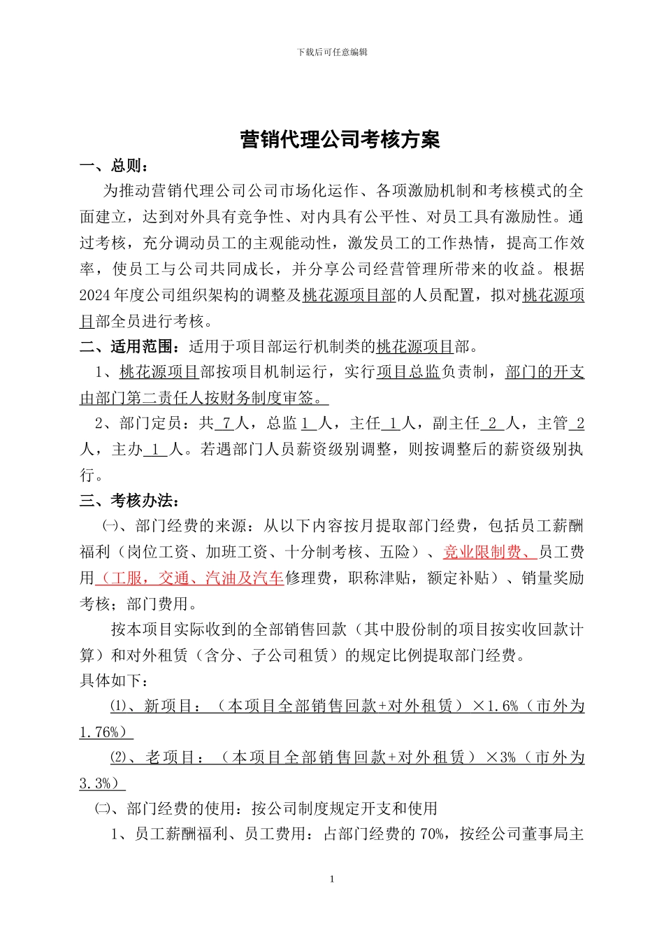 营销代理公司考核方案_第1页