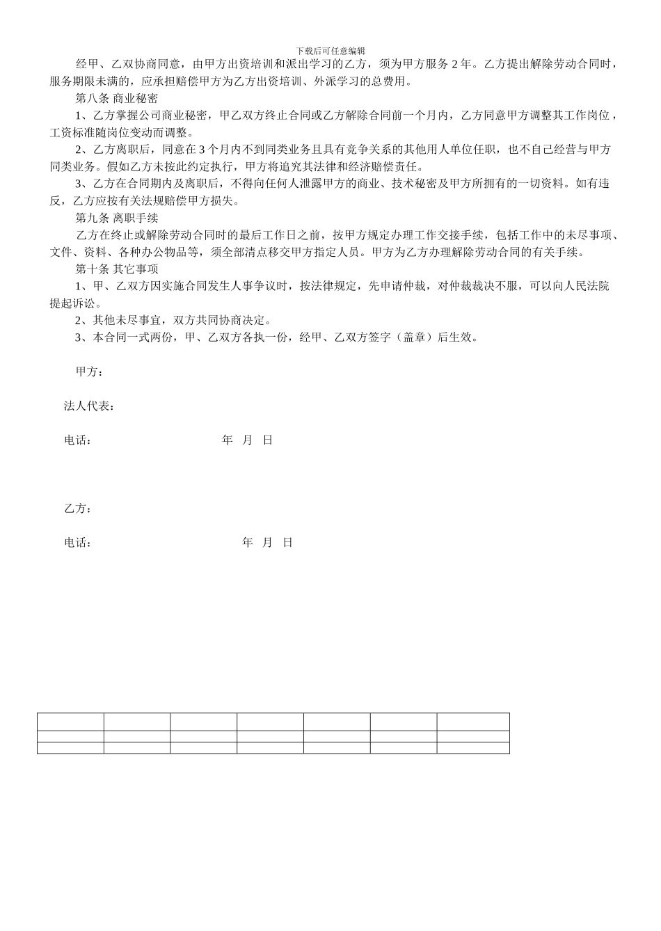 融资公司员工劳动合同_第2页