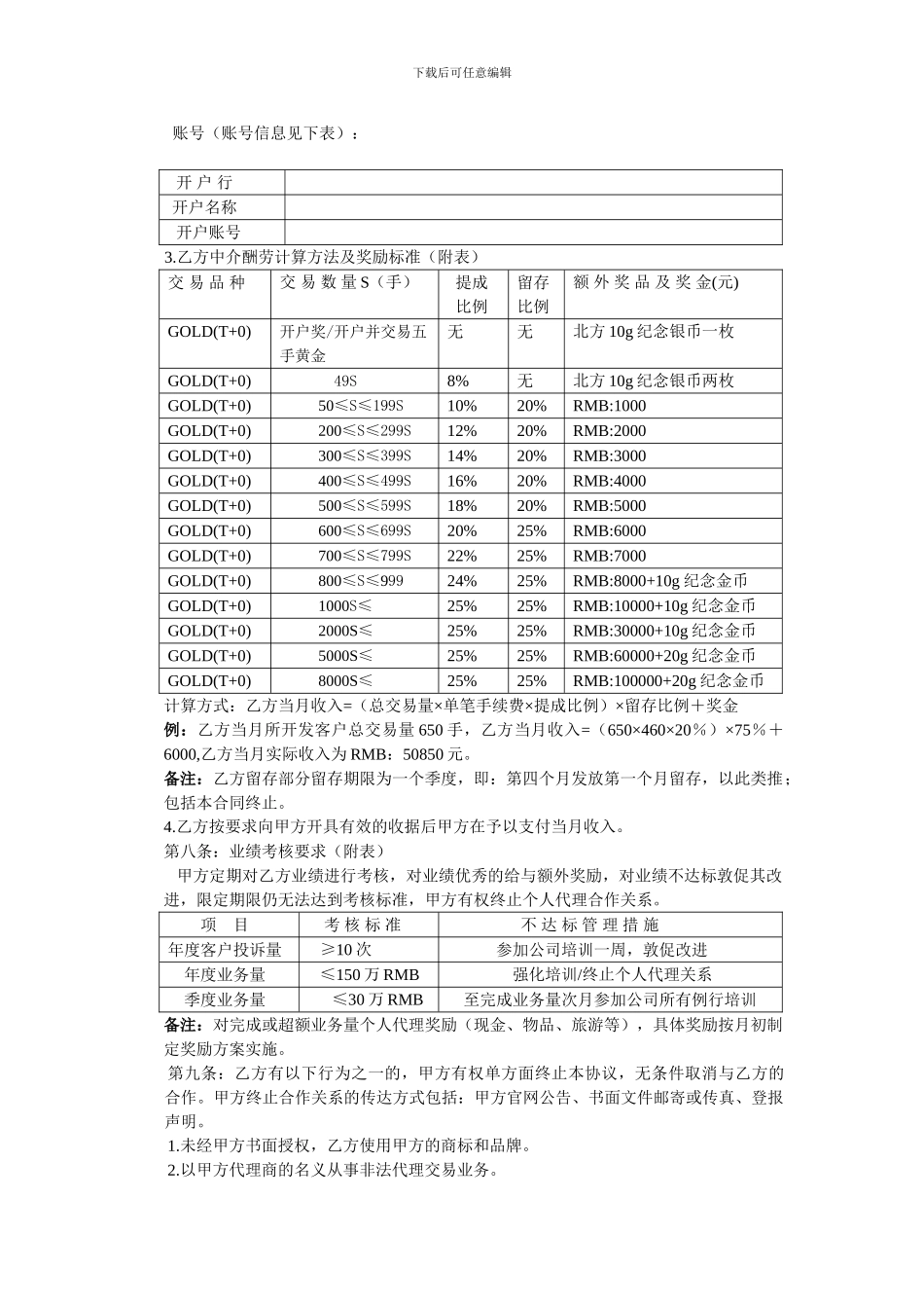 贵金属理财产品个人代理协议_第2页
