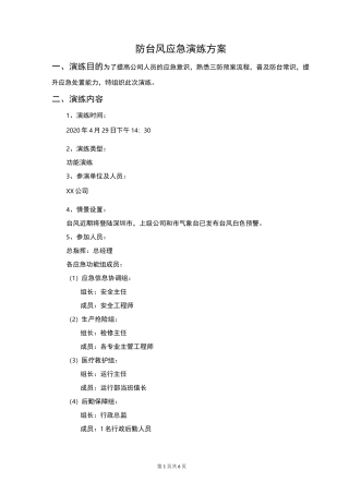 防台风应急演练方案