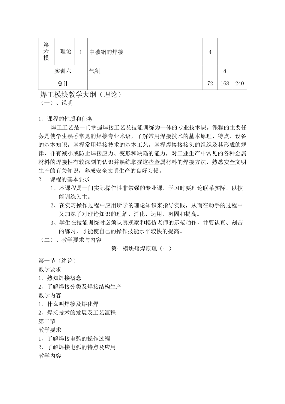 焊工教学大纲教学计划_第2页