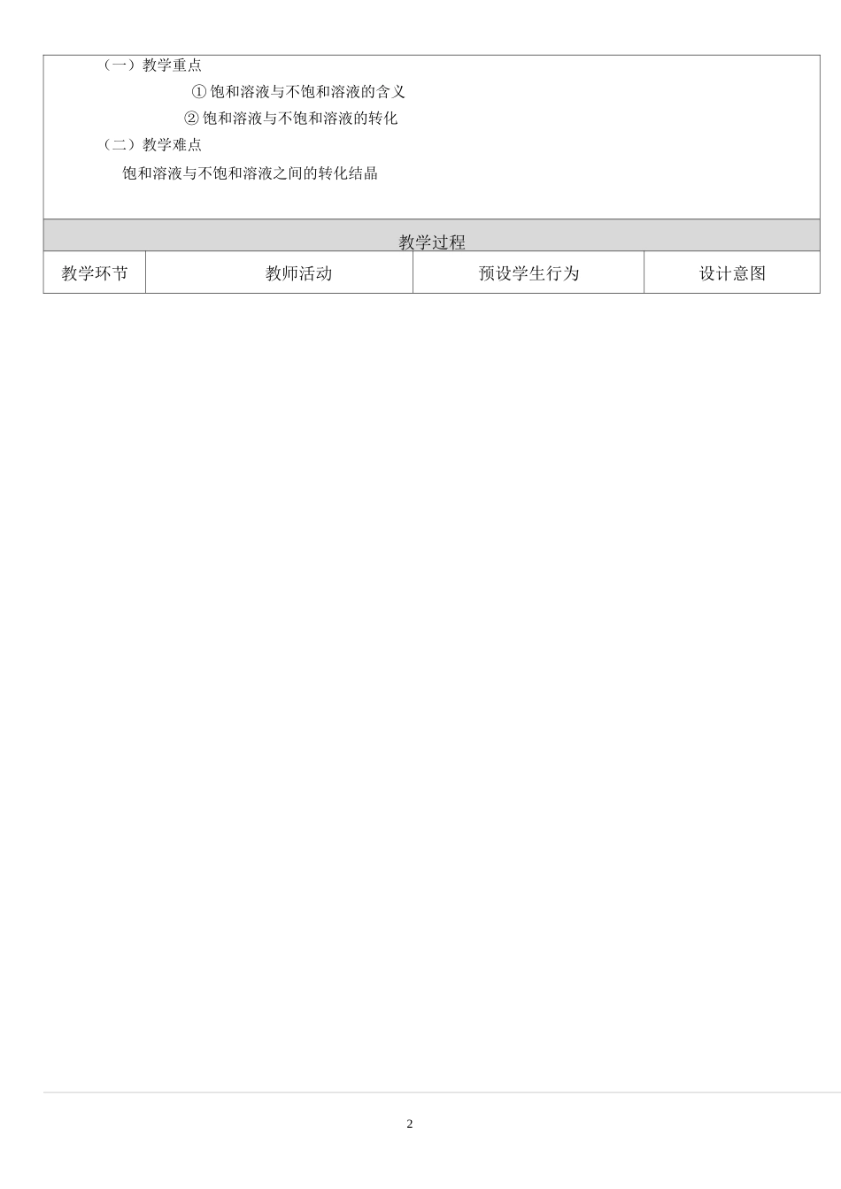 溶解度(第一课时) 优秀教案_第2页