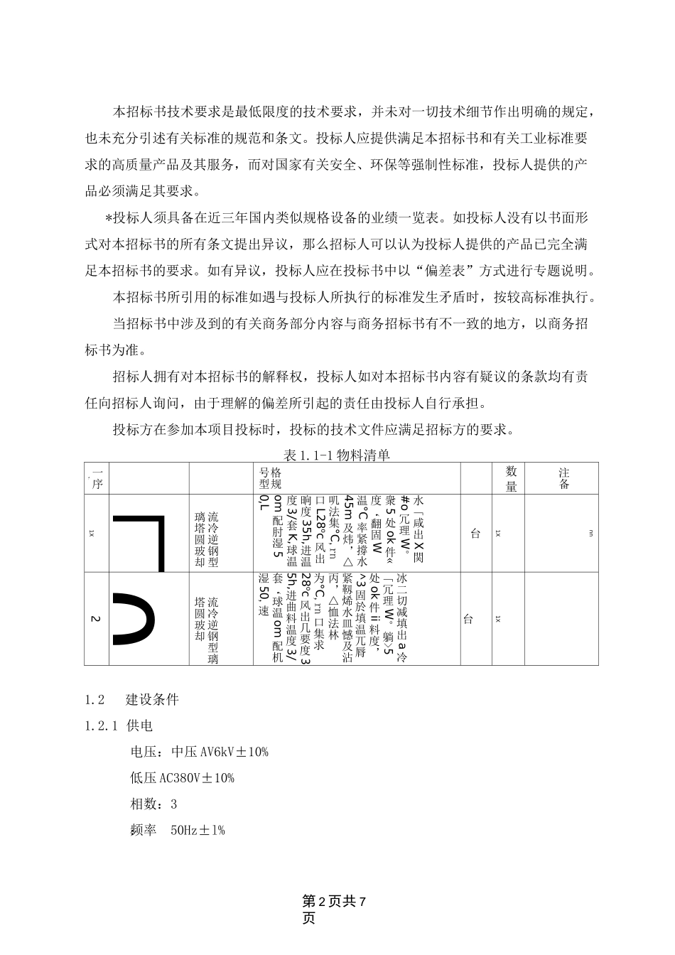 圆形逆流玻璃钢冷却塔(2台)技术规格书_第3页