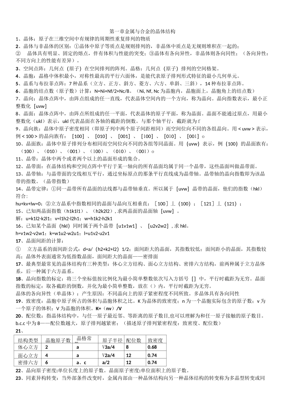 金属学及其热处理知识点_第1页