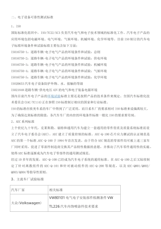 汽车电子可靠性测试及相关标准