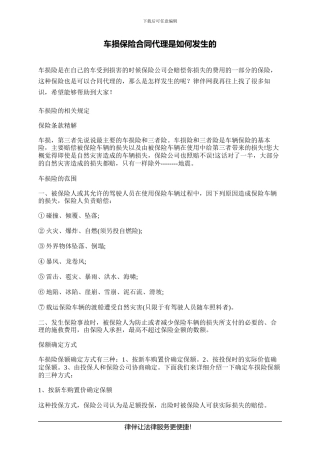 车损保险合同代理是如何发生的
