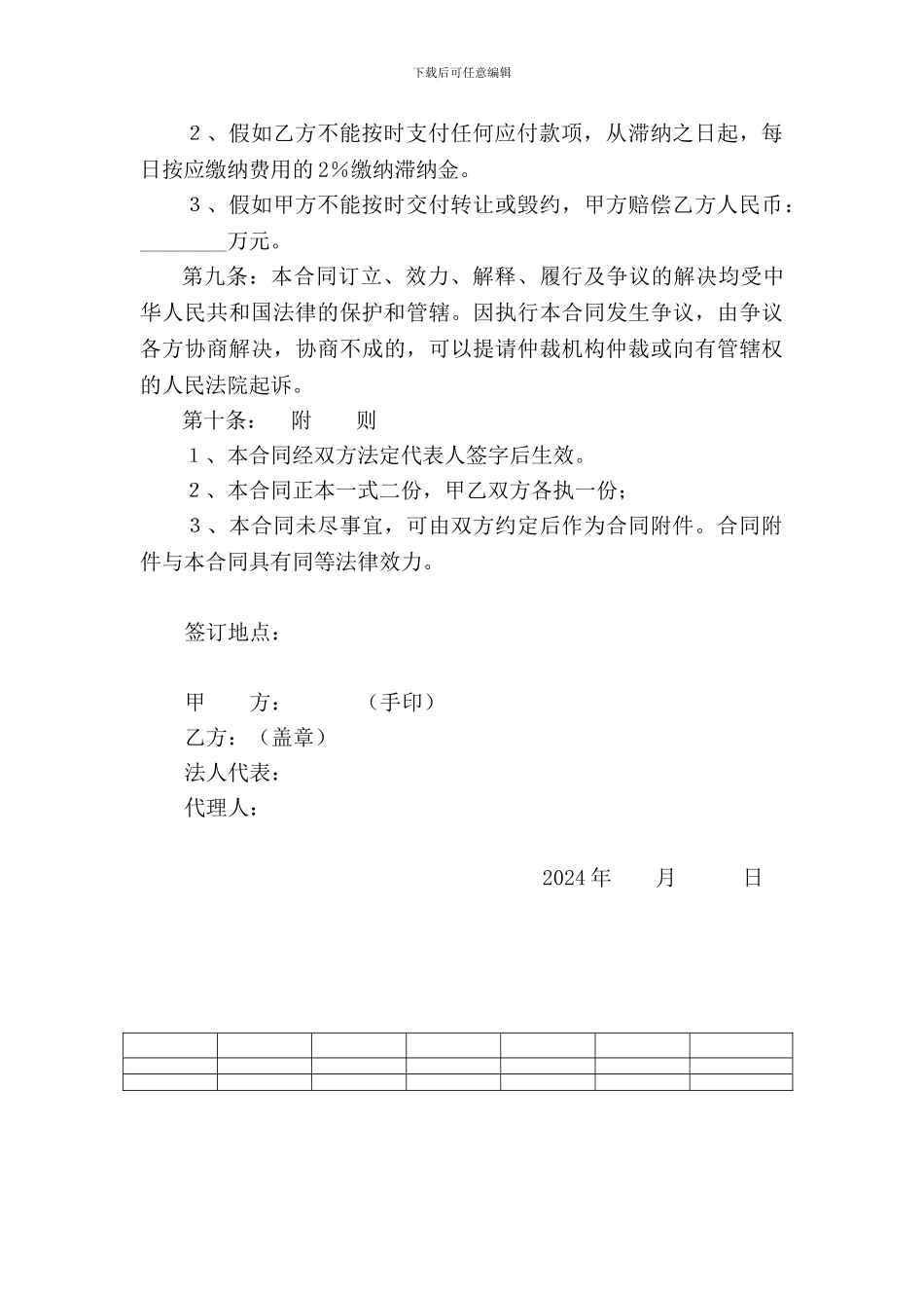 转让土地承包经营合同书_第2页