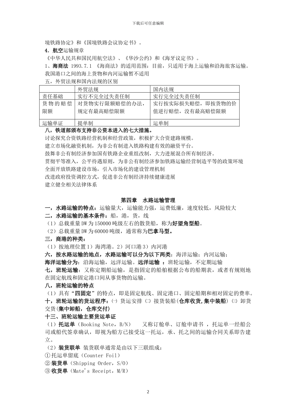 运输管理教材重点_第2页