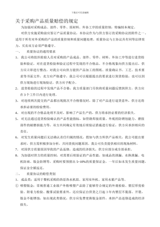 采购产品质量赔偿协议规定20241110