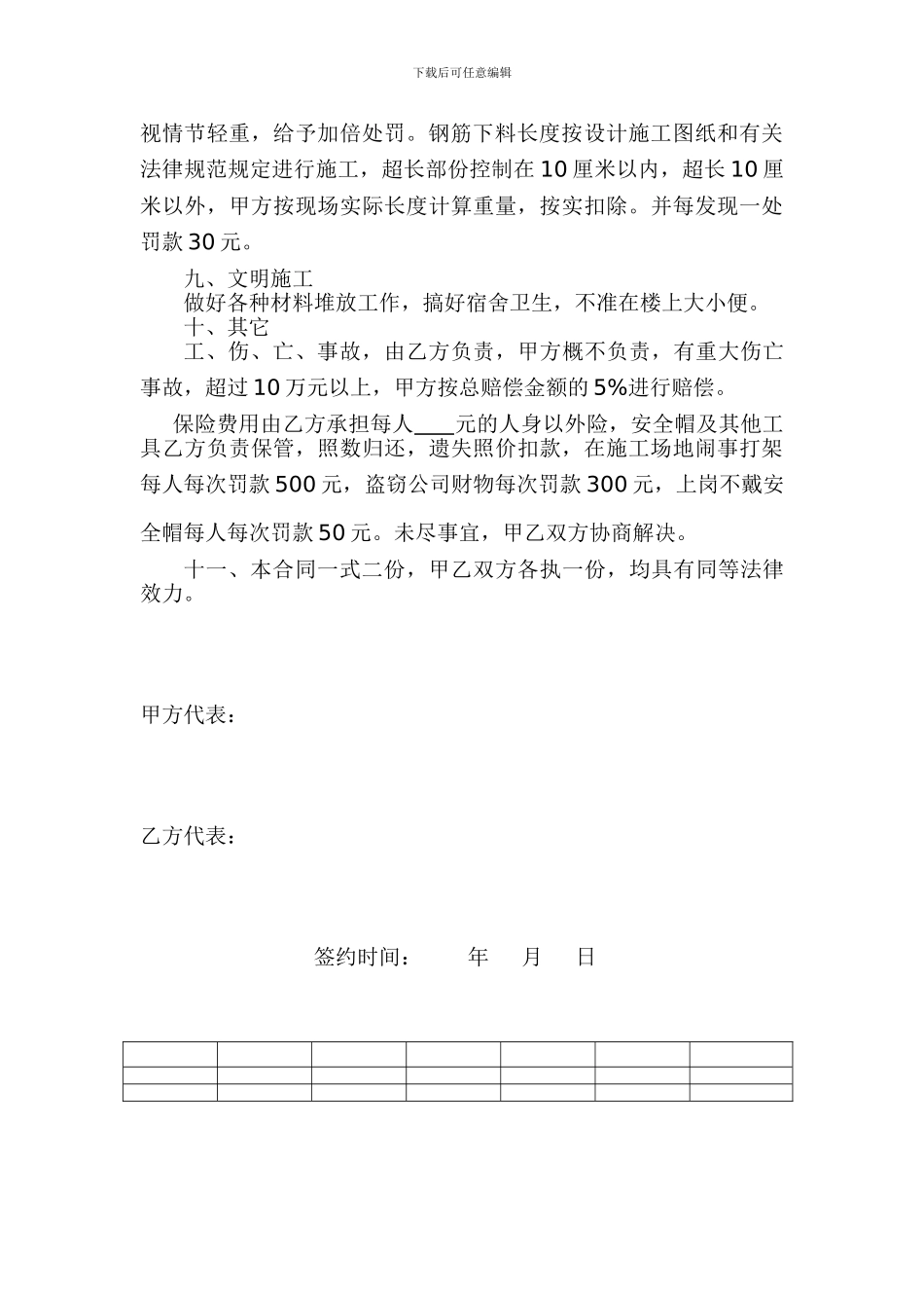 钢筋施工合同书_第2页