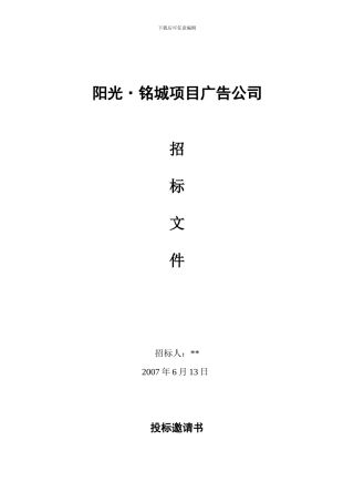 阳光·铭座代理公司招标文件3