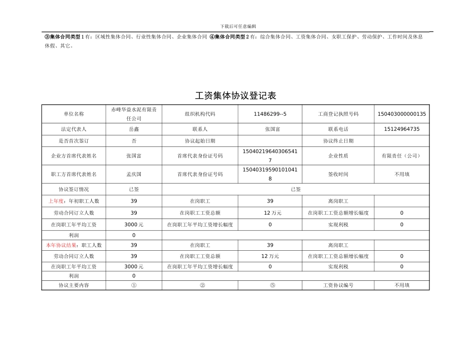 集体合同备案登记表_第2页
