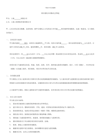 项目委托合同格式