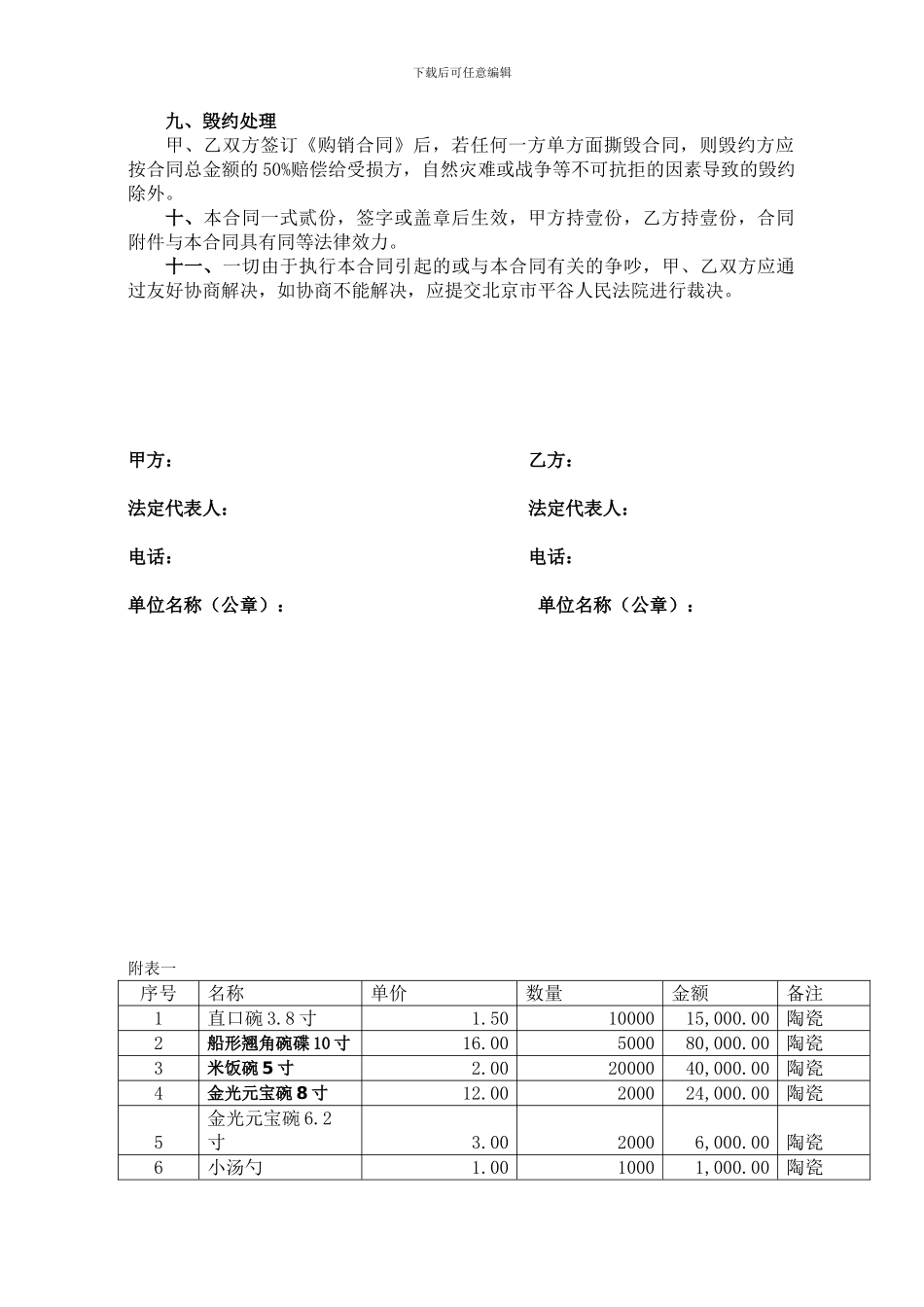 餐具采购合同_第2页