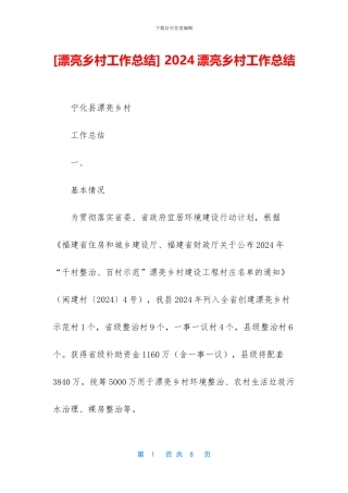 -2024美丽乡村工作总结