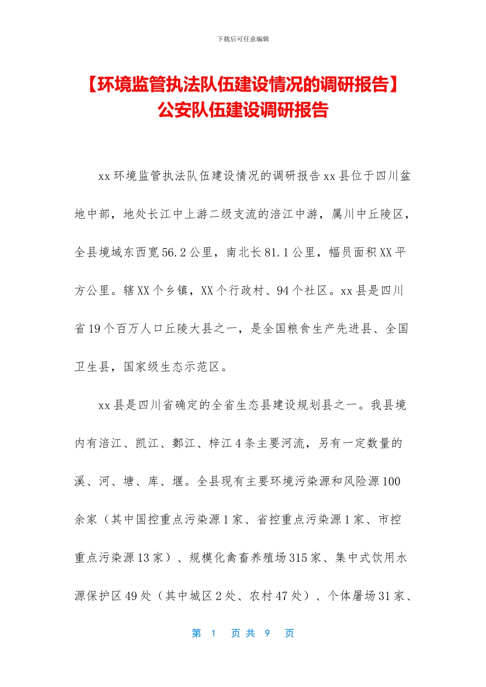 -公安队伍建设调研报告_第1页