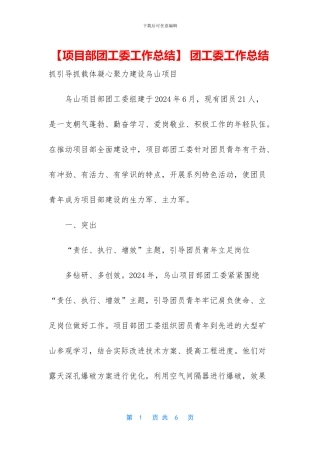 -团工委工作总结