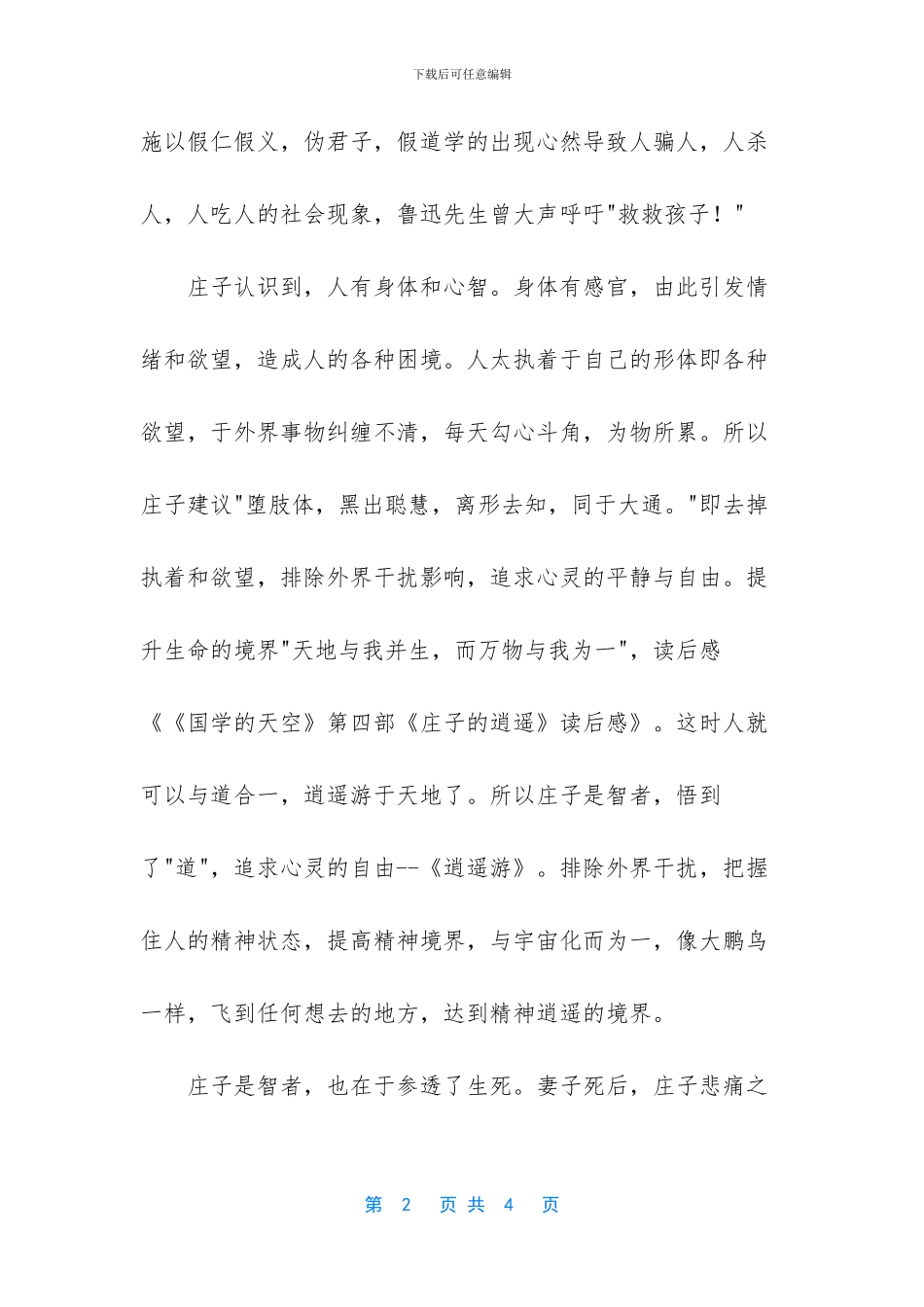 -庄子逍遥于天地间读后感_第2页