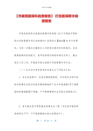 -打击医保欺诈自查报告
