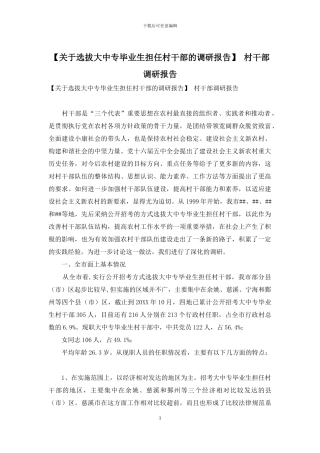 -村干部调研报告