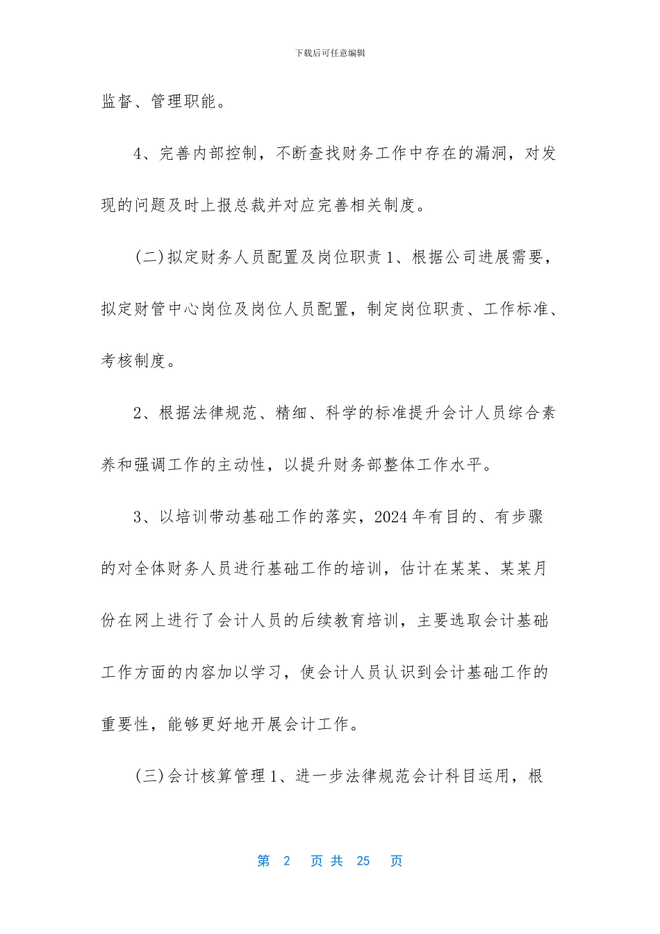 -财务总监岗位工作计划_第2页