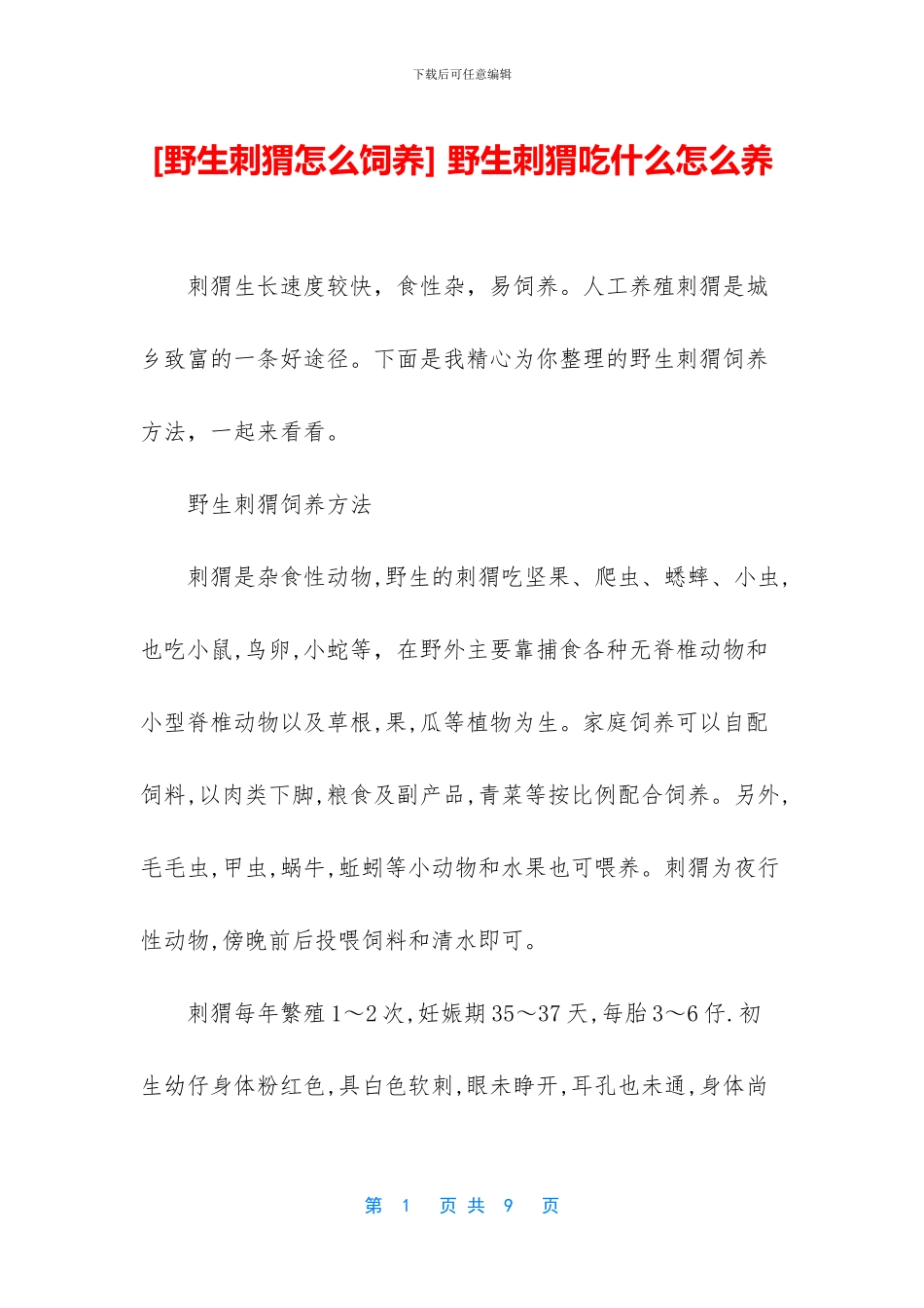 -野生刺猬吃什么怎么养_第1页
