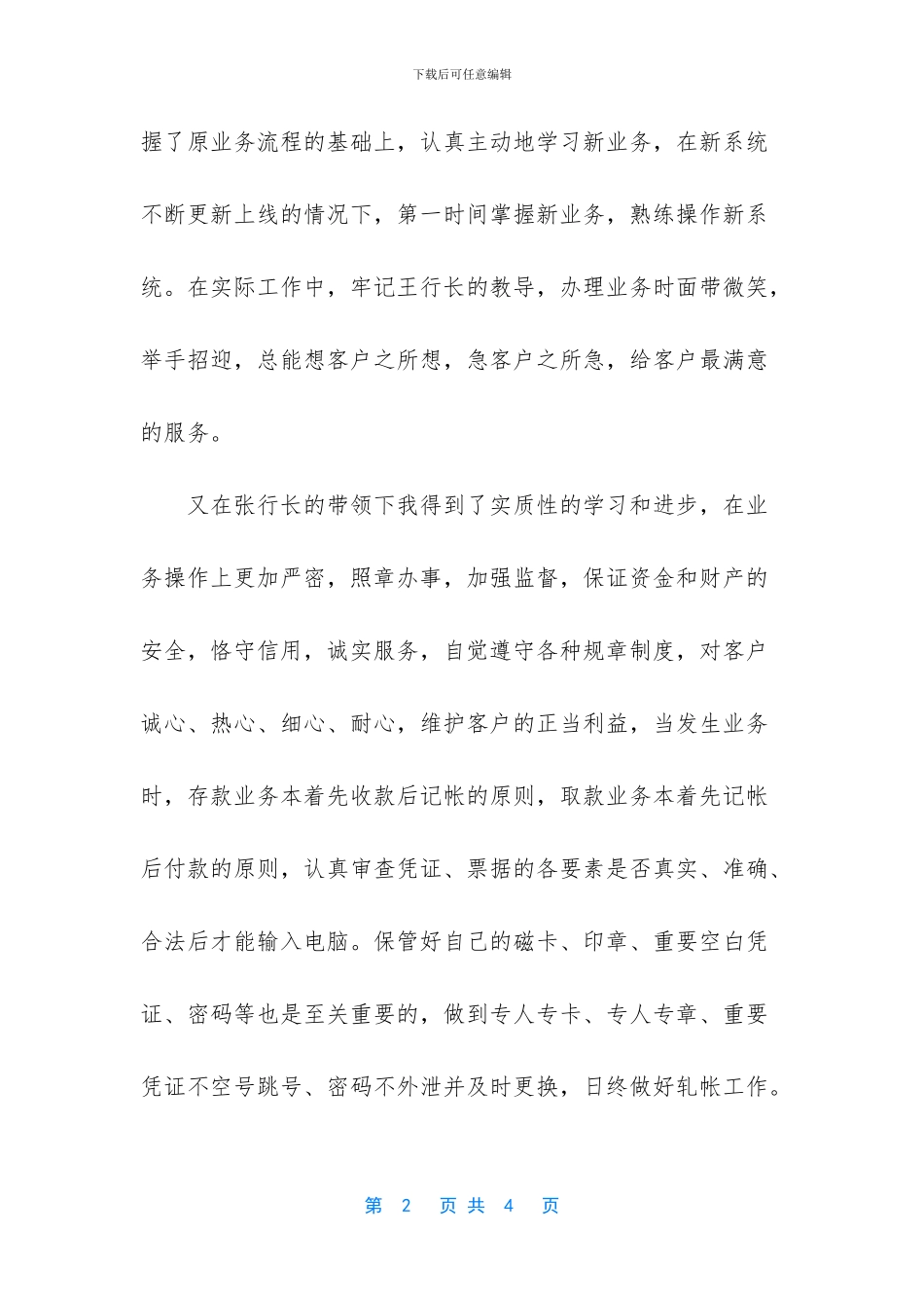 -银行员工个人总结精简_第2页