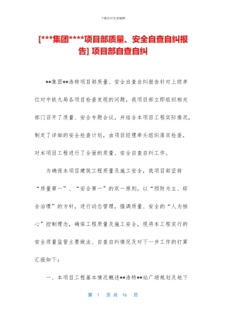 -项目部自查自纠