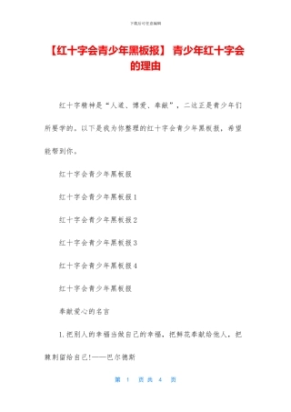 -青少年红十字会的理由