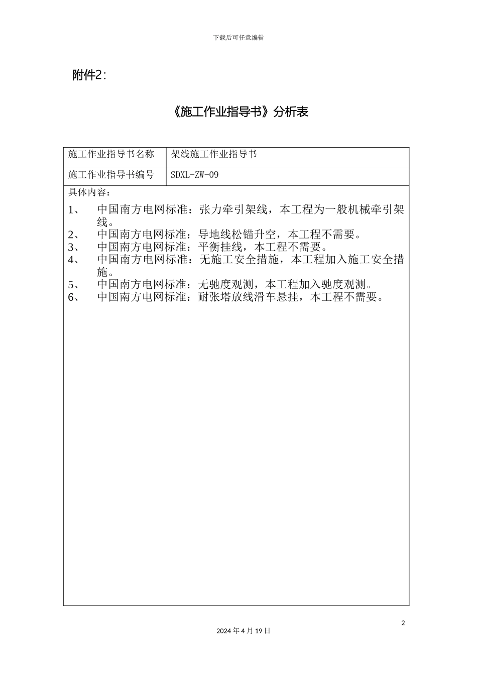 110kv架线作业指导书_第2页