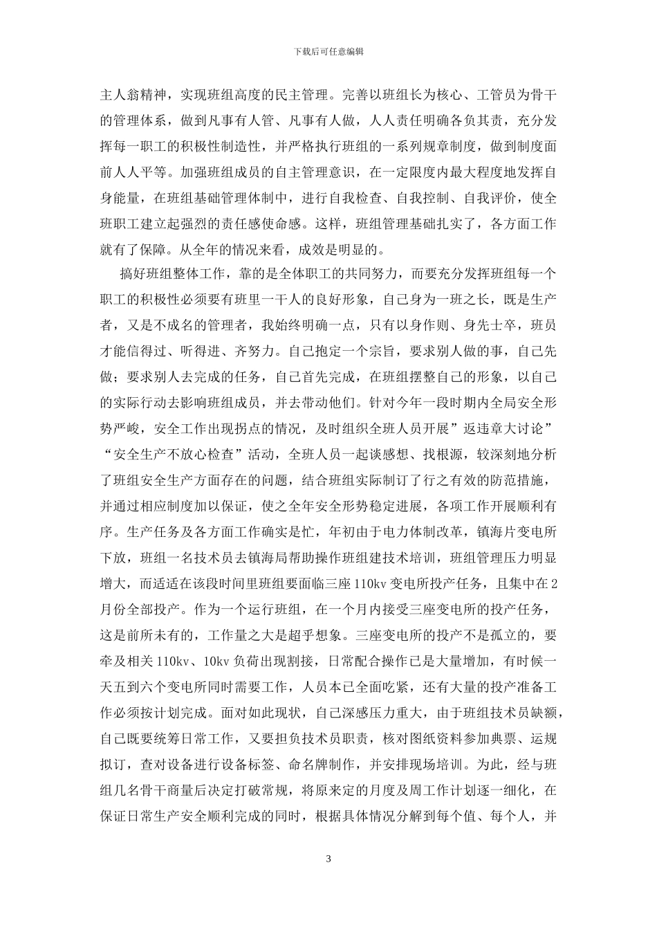 2024先进班组的年终总结_第3页