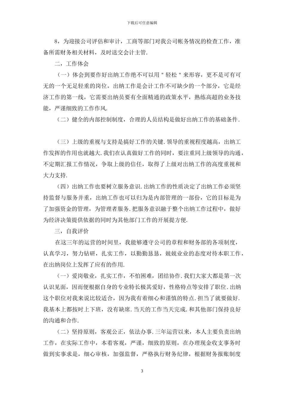2024公司出纳人员工作总结_第3页