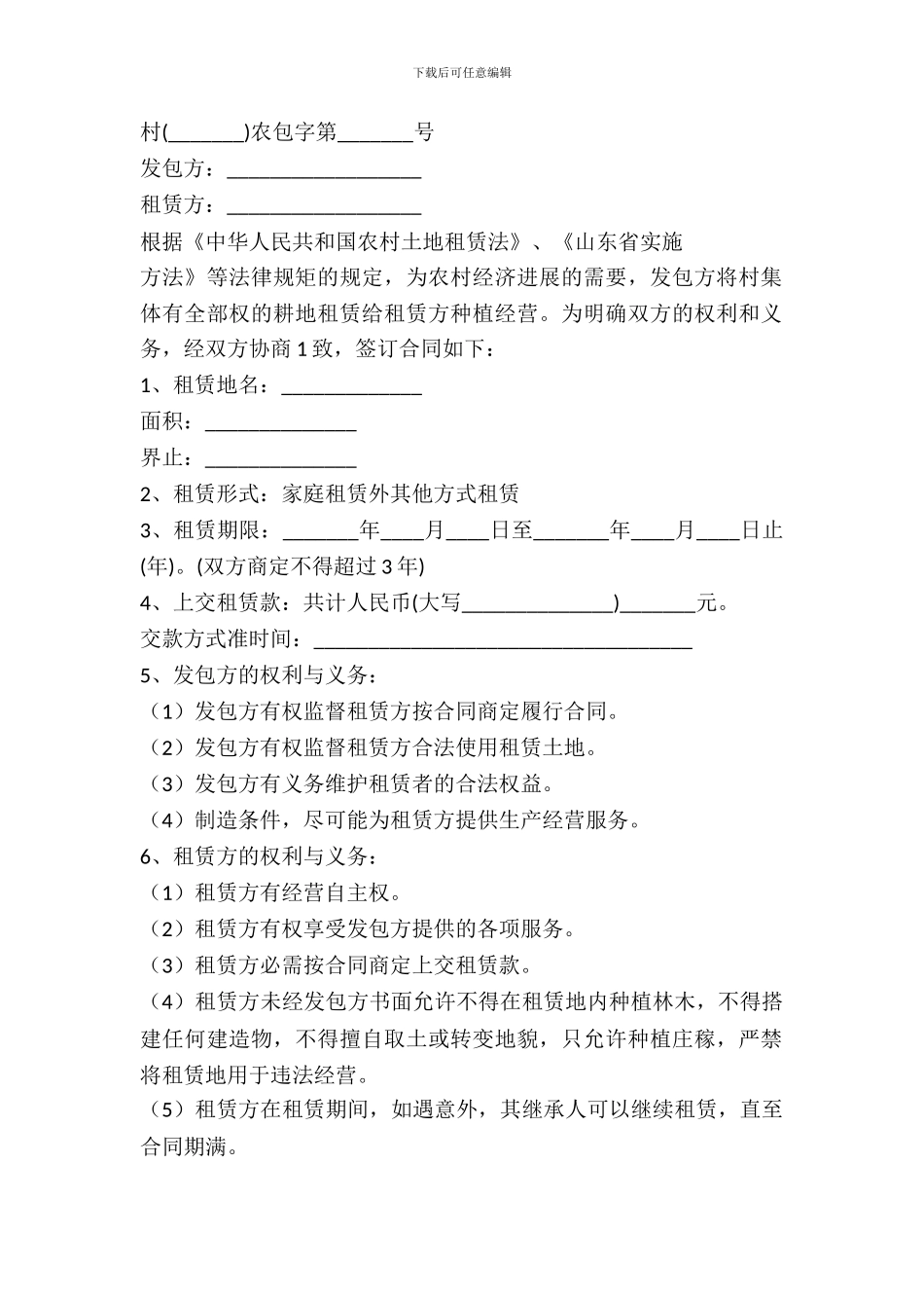 2024农村土地出租合同范本_第2页