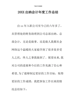 2024出纳会计年度工作总结