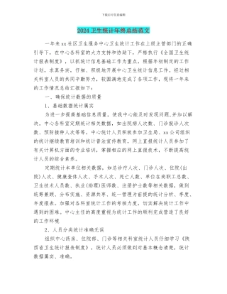 2024卫生统计年终总结范文