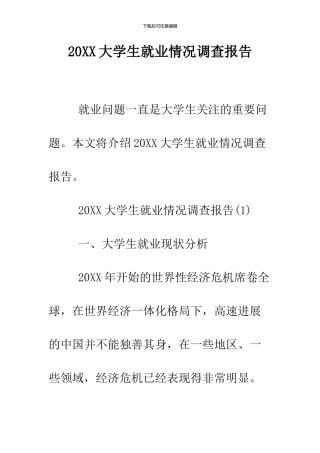 2024大学生就业情况调查报告