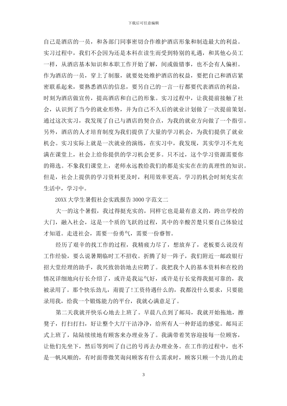2024大学生暑假社会实践报告3000字_第3页