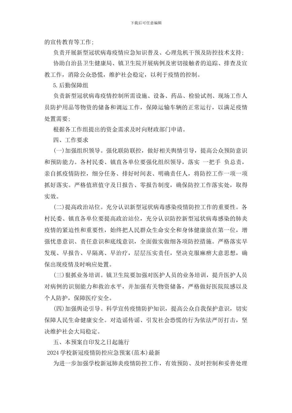 2024学校新冠疫情防控应急预案最新_第3页